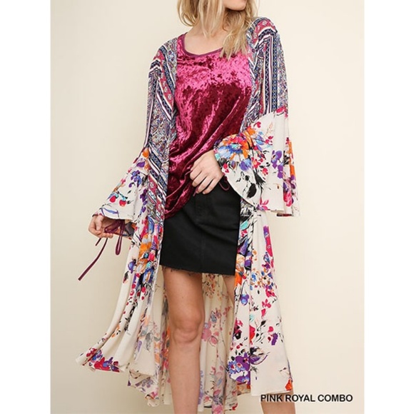 Boho Floral Patchwork Kimono Sz S & M JUNIORS - Picture 2 of 6